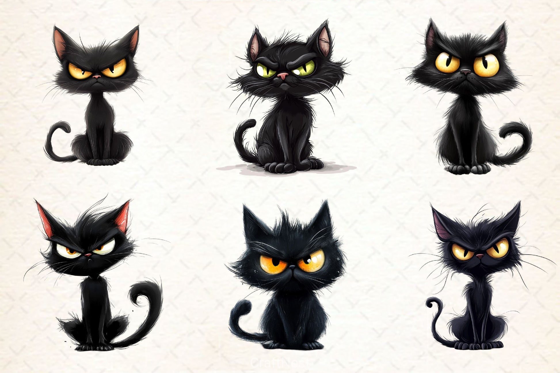 Funny Black Cat Clipart Bundle 6 - CraftNest - Digital Crafting and Art