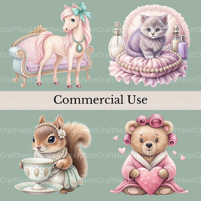 Coquette Animals Clipart Bundle - CraftNest - Digital Crafting and Art