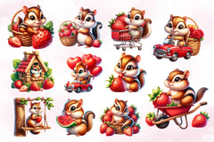 Cute Chipmunks Clipart Bundle - CraftNest - Digital Crafting and Art