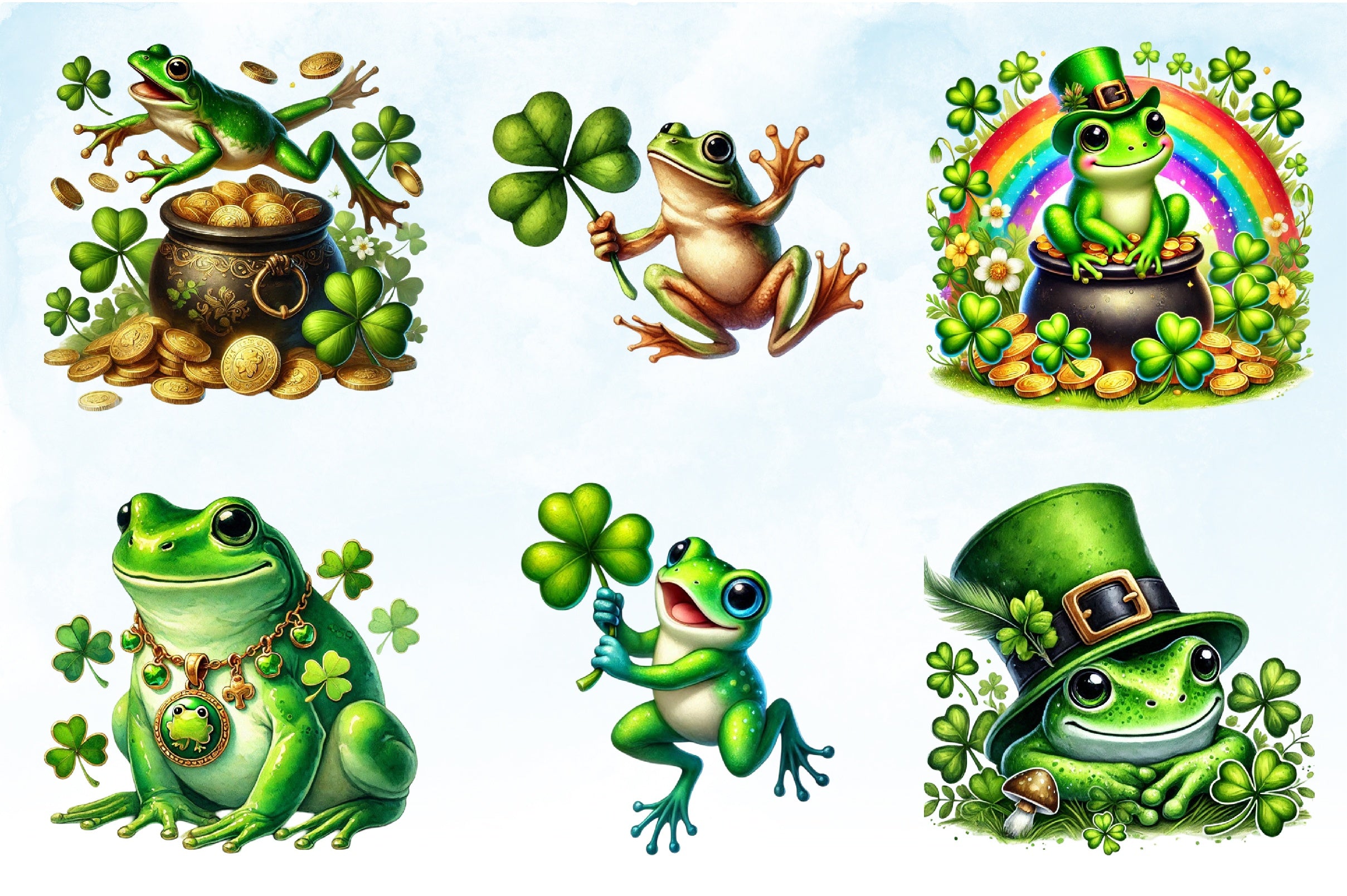 St. Patrick's Frog Clipart Bundle - CraftNest - Digital Crafting and Art
