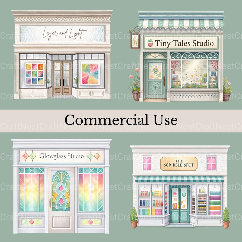 Village Shops Artist'S Alley Clipart Bundle - CraftNest - Digital Crafting and Art