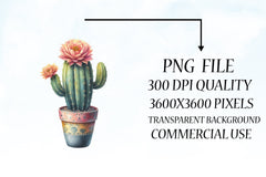 Floral Cactus Clipart Bundle - CraftNest - Digital Crafting and Art