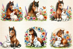 Floral Horse Clipart Bundle - CraftNest - Digital Crafting and Art