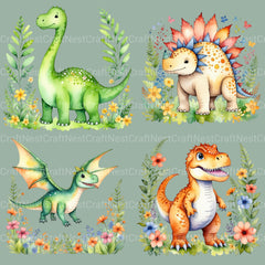 Dinosaurs Clipart Bundle 3 - CraftNest - Digital Crafting and Art