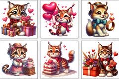 Valentine's Day Lynx Clipart Bundle - CraftNest - Digital Crafting and Art