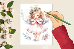 Cute Girl Angel Clipart Bundle - CraftNest - Digital Crafting and Art