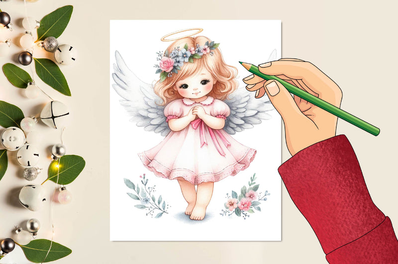 Cute Girl Angel Clipart Bundle - CraftNest - Digital Crafting and Art