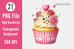 Valentine Cupcake Clipart Bundle 4 - CraftNest - Digital Crafting and Art