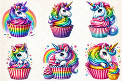 Unicorn Cupcake Clipart Bundle - CraftNest - Digital Crafting and Art