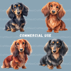 Dachshund Long Hair Clipart Bundle - CraftNest - Digital Crafting and Art