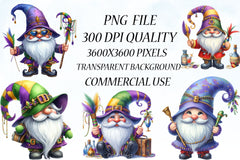 Mardi Gras Gnome Clipart Bundle 1 - CraftNest - Digital Crafting and Art