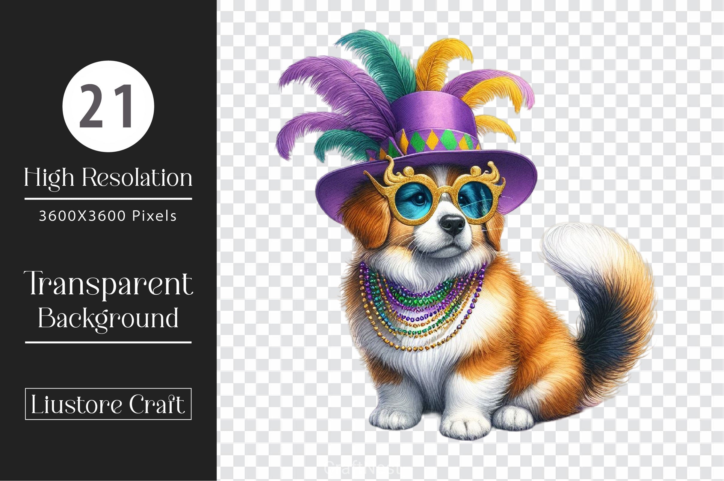 Mardi Gras Dog Clipart Bundle 2 - CraftNest - Digital Crafting and Art