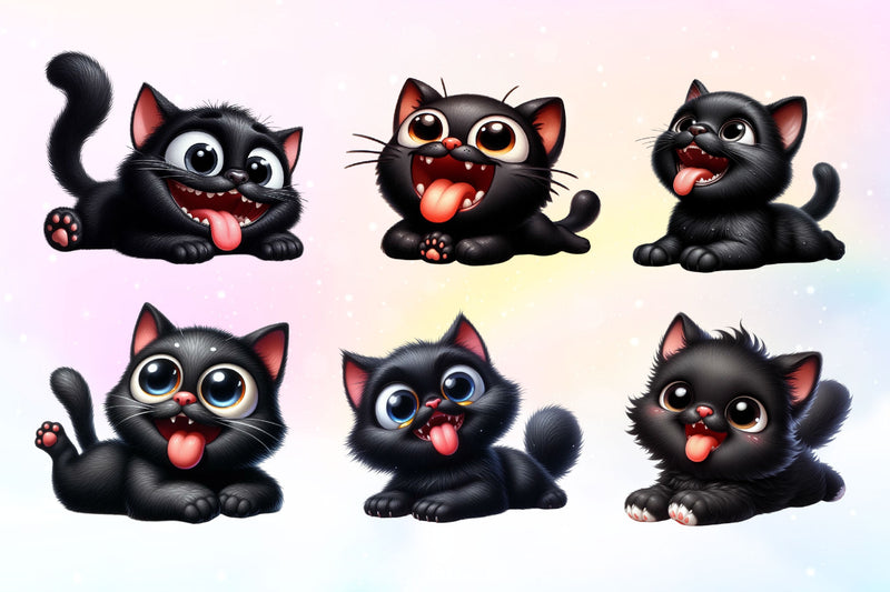 Funny Black Cats Clipart Bundle 2 - CraftNest - Digital Crafting and Art