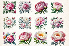 Peonies Clipart Bundle - CraftNest - Digital Crafting and Art