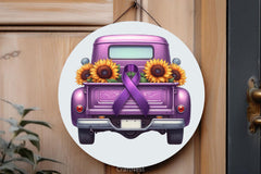 Purple Ribbon Cancer Truck Clipart Bundle 2 - CraftNest - Digital Crafting and Art