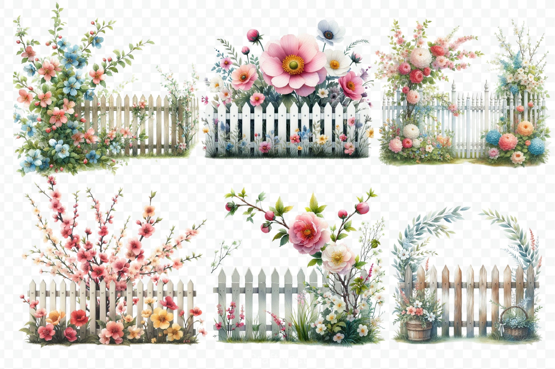 Garden Fences Clipart Bundle - CraftNest - Digital Crafting and Art