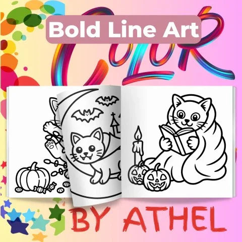 Halloween Cats Coloring Book Bundle - CraftNest - Digital Crafting and Art