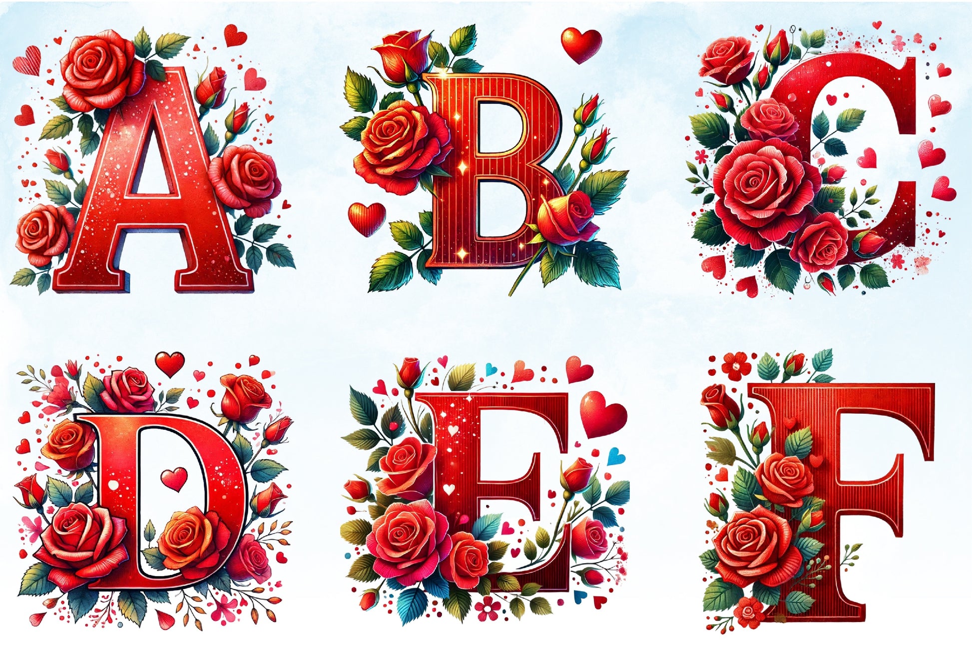 Valentine's Letters Clipart Bundle - CraftNest - Digital Crafting and Art
