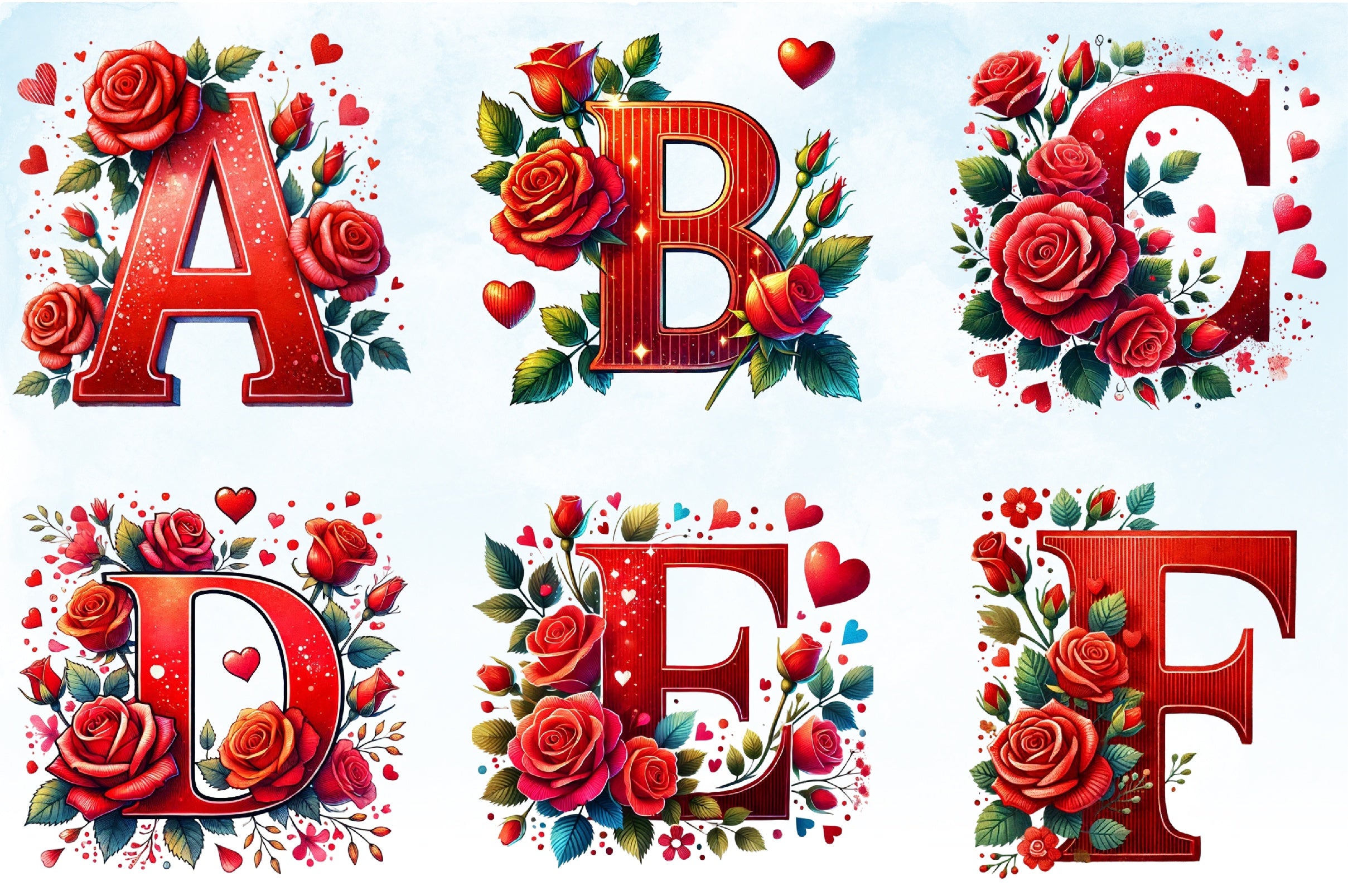 Valentine's Letters Clipart Bundle - CraftNest - Digital Crafting and Art