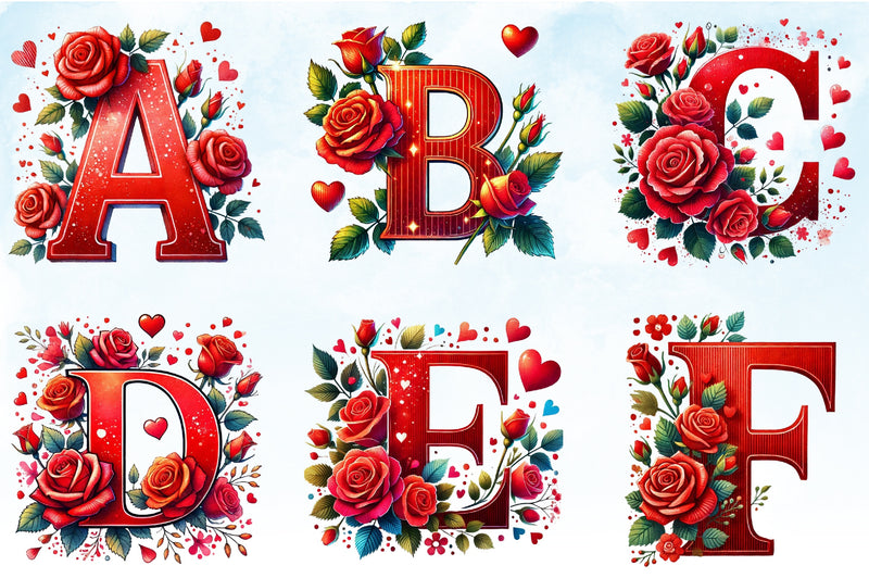 Valentine's Letters Clipart Bundle - CraftNest - Digital Crafting and Art
