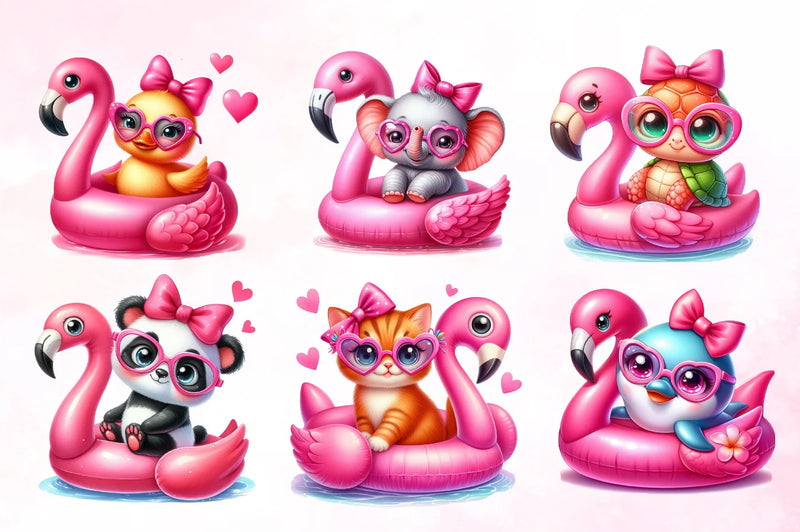 Summer Cute Summer Animals Clipart Bundle - CraftNest - Digital Crafting and Art