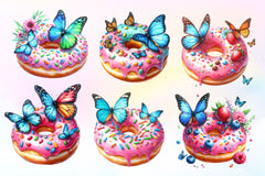 Butterfly Donuts Clipart Bundle - CraftNest - Digital Crafting and Art