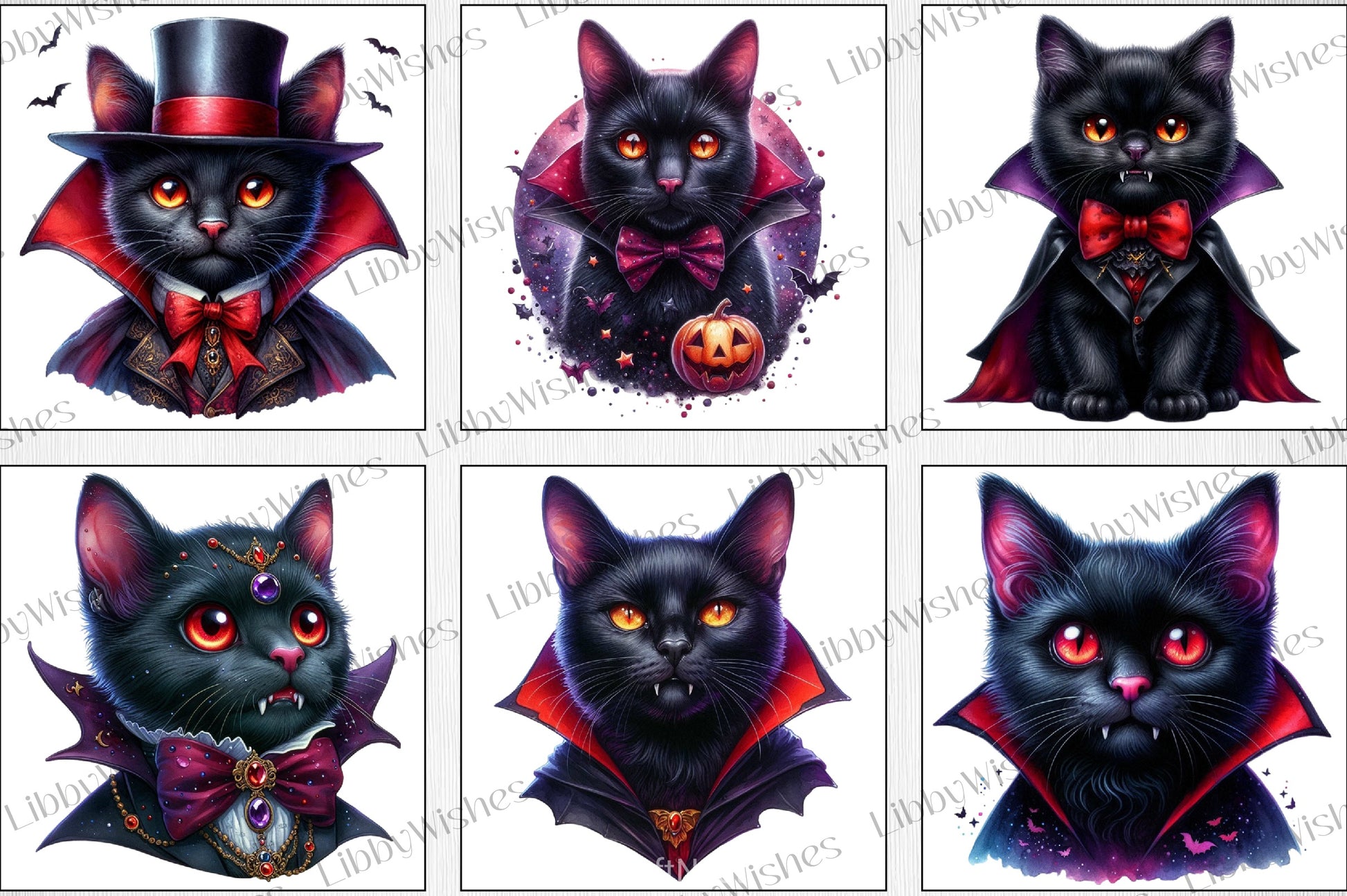 Halloween Vampire Cat Clipart Bundle - CraftNest - Digital Crafting and Art