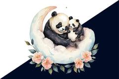 Panda On The Moon Clipart Bundle - CraftNest - Digital Crafting and Art