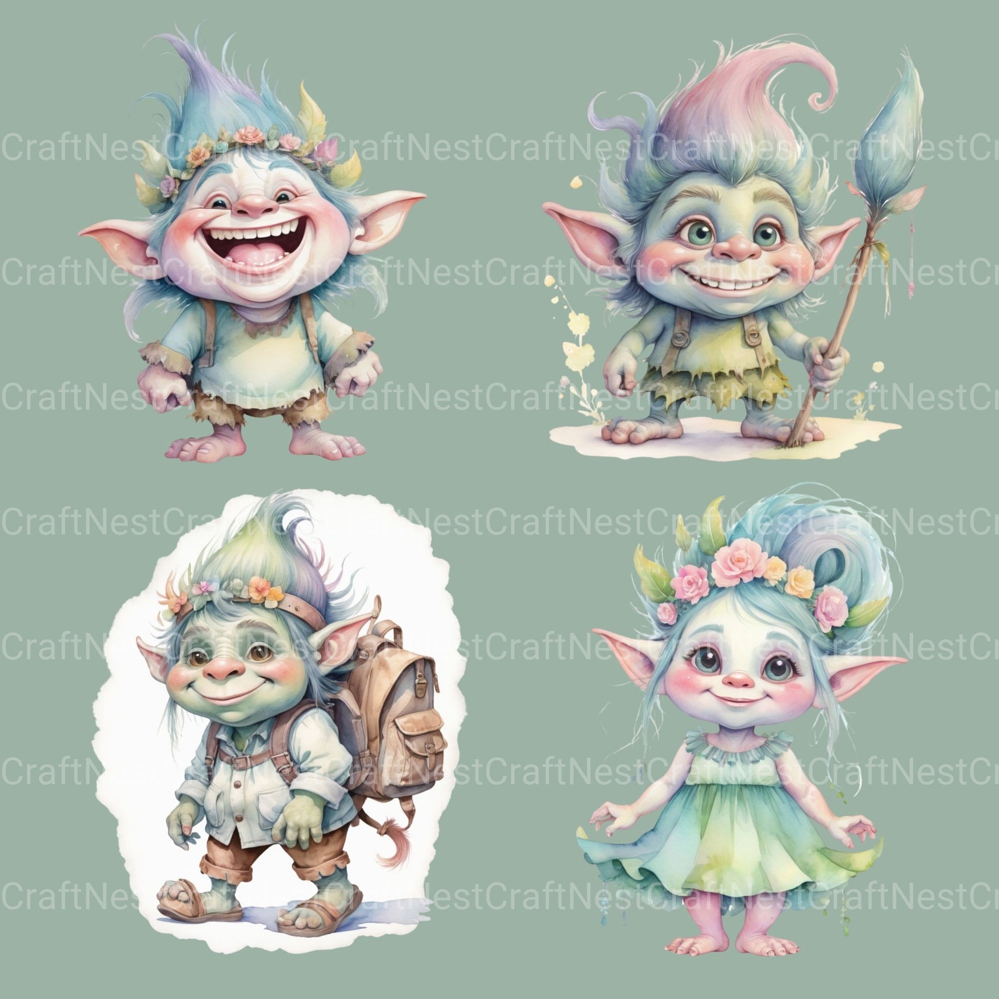 Trolls Clipart Bundle - CraftNest - Digital Crafting and Art