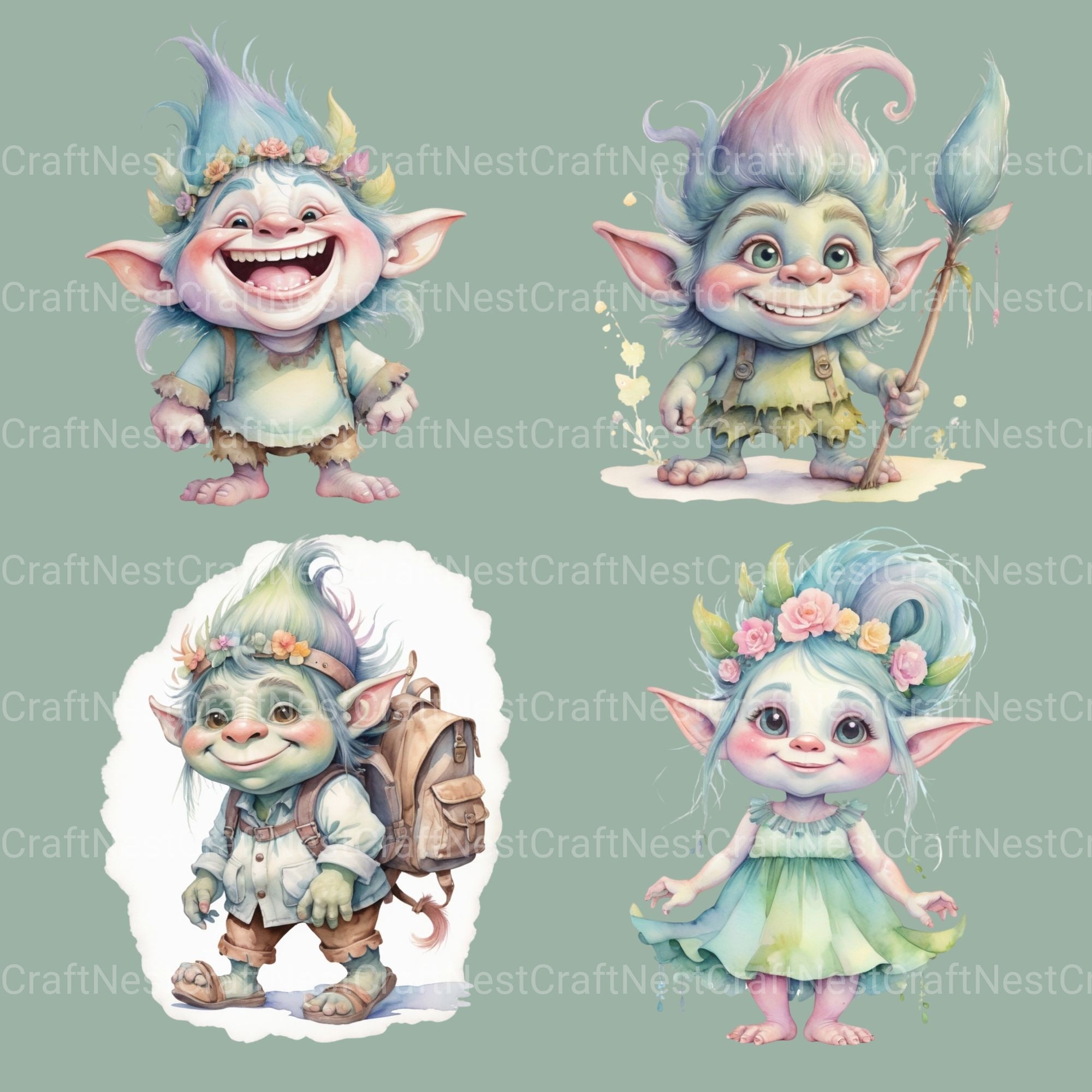 Trolls Clipart Bundle - CraftNest - Digital Crafting and Art