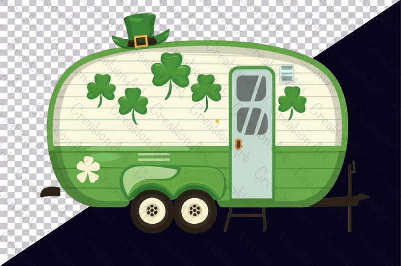 Camping Car St Patricks Day Clipart Bundle - CraftNest - Digital Crafting and Art