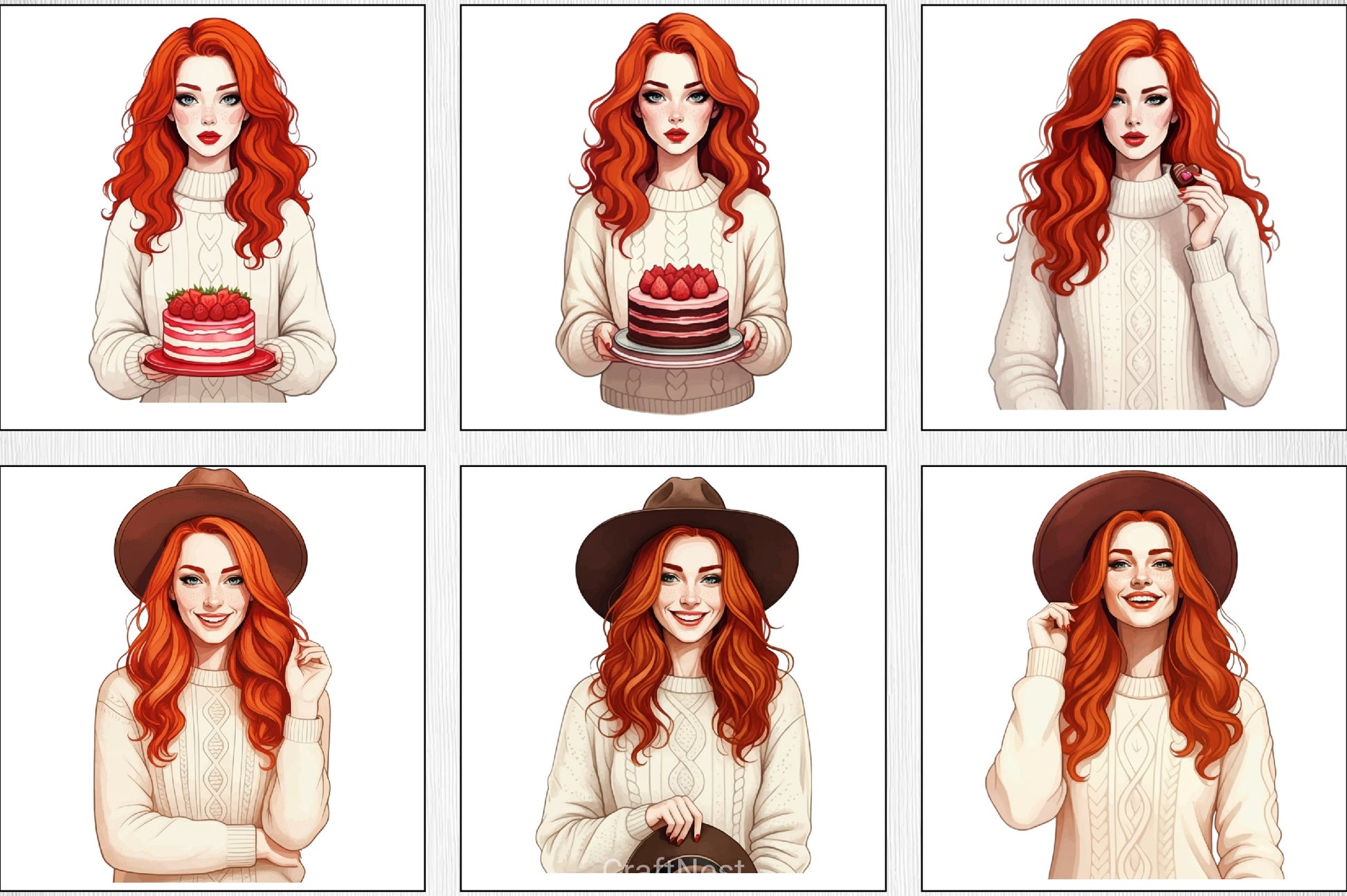 Valentine Girl Clipart Bundle 1 - CraftNest - Digital Crafting and Art