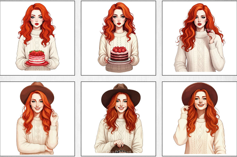 Valentine Girl Clipart Bundle 1 - CraftNest - Digital Crafting and Art