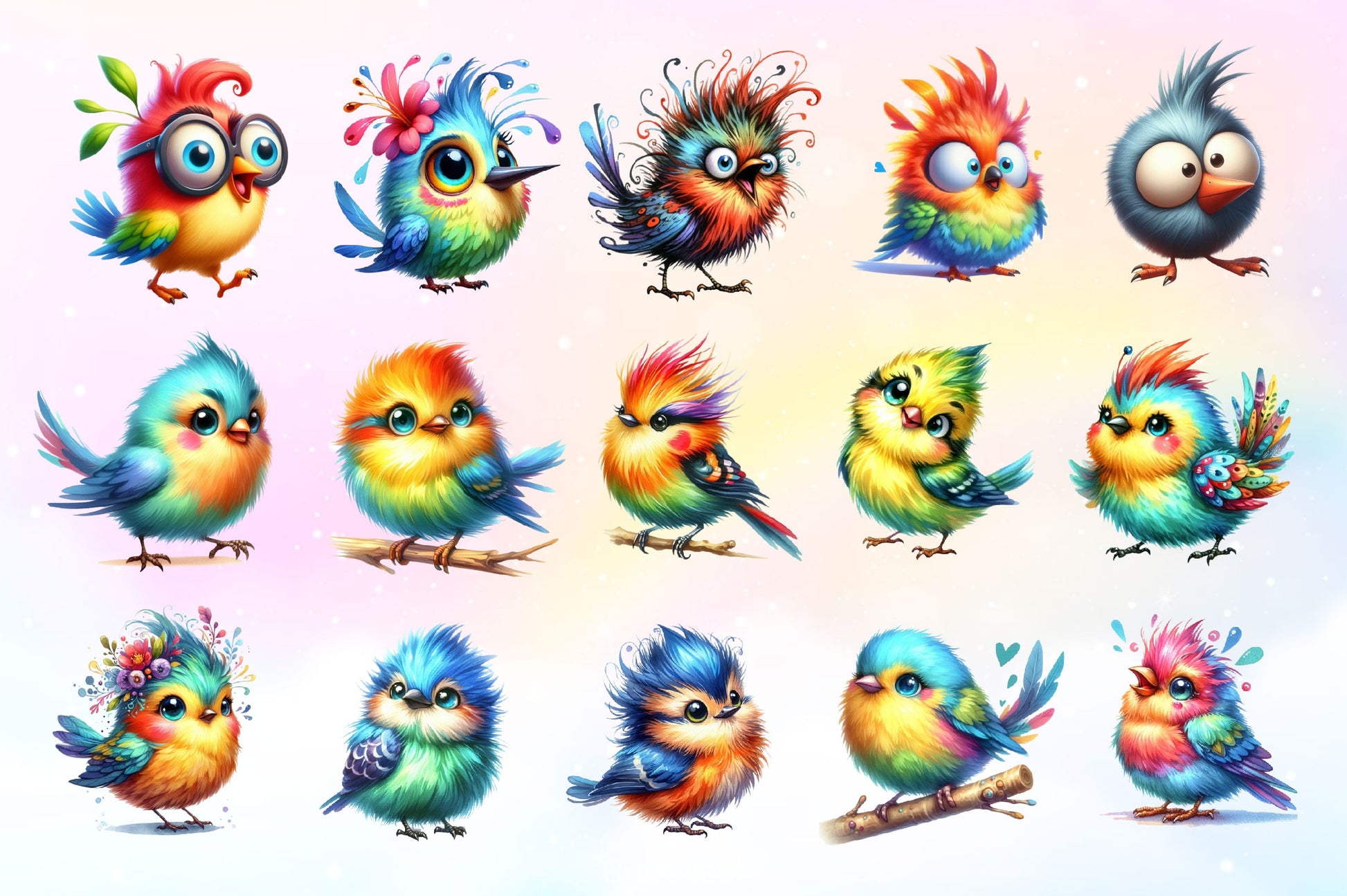 Funny Bird Clipart Bundle 5 - CraftNest - Digital Crafting and Art