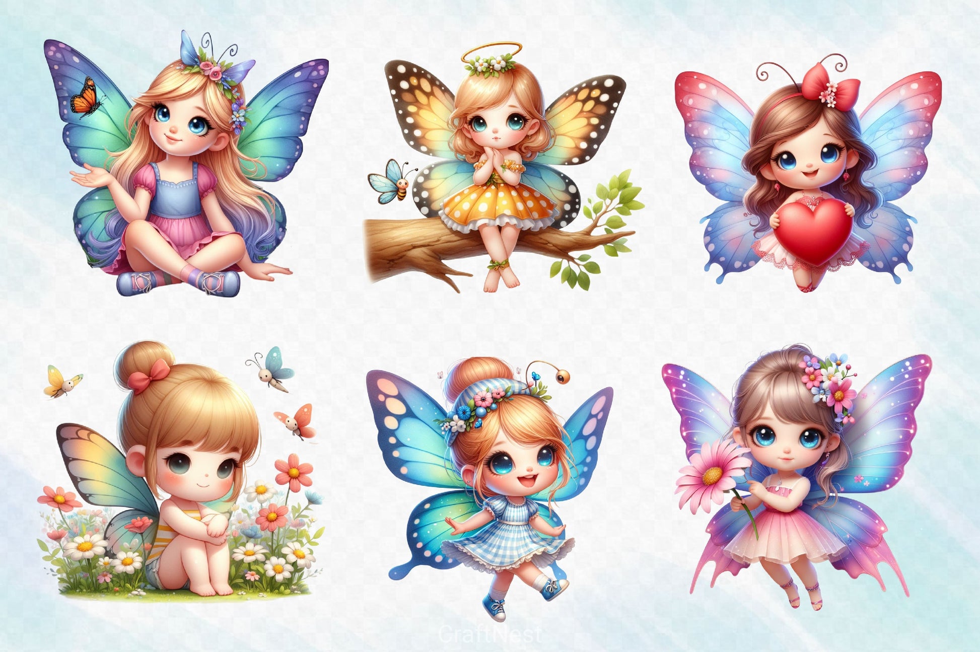 Adorable Fairy Girls Clipart Bundle - CraftNest - Digital Crafting and Art