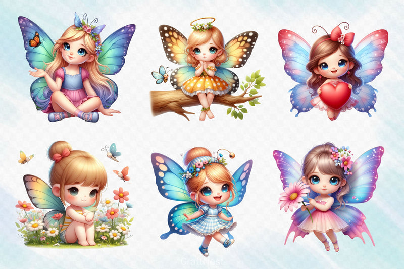 Adorable Fairy Girls Clipart Bundle - CraftNest - Digital Crafting and Art