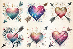 Glitter Heart Valentine Clipart Bundle - CraftNest - Digital Crafting and Art