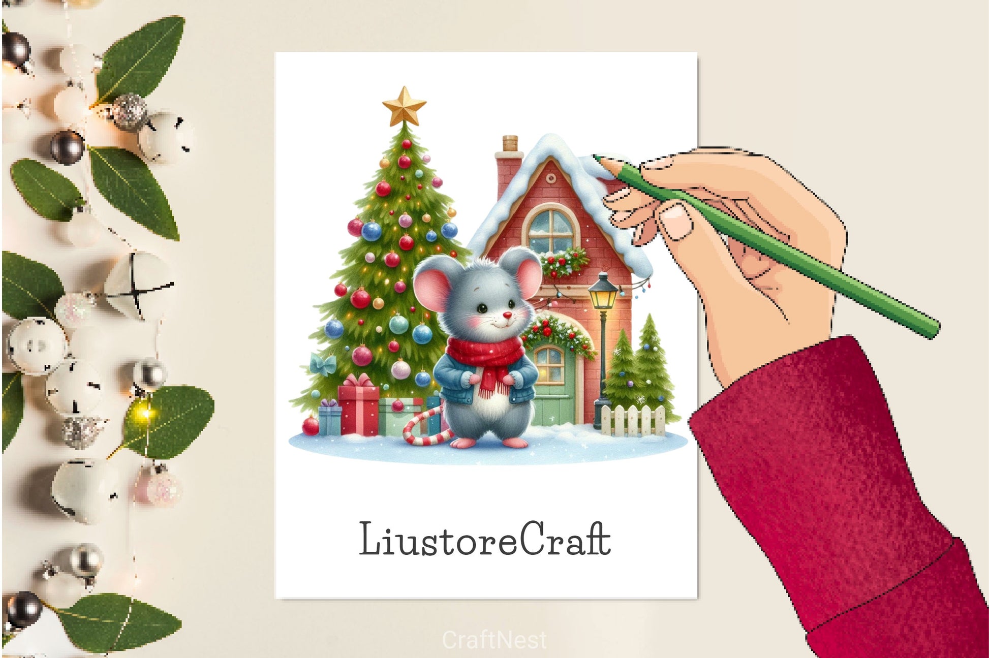 Funny Christmas Mouse Clipart Bundle 2 - CraftNest - Digital Crafting and Art