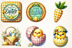 Yellow Easter Gingham Clipart Bundle - CraftNest - Digital Crafting and Art