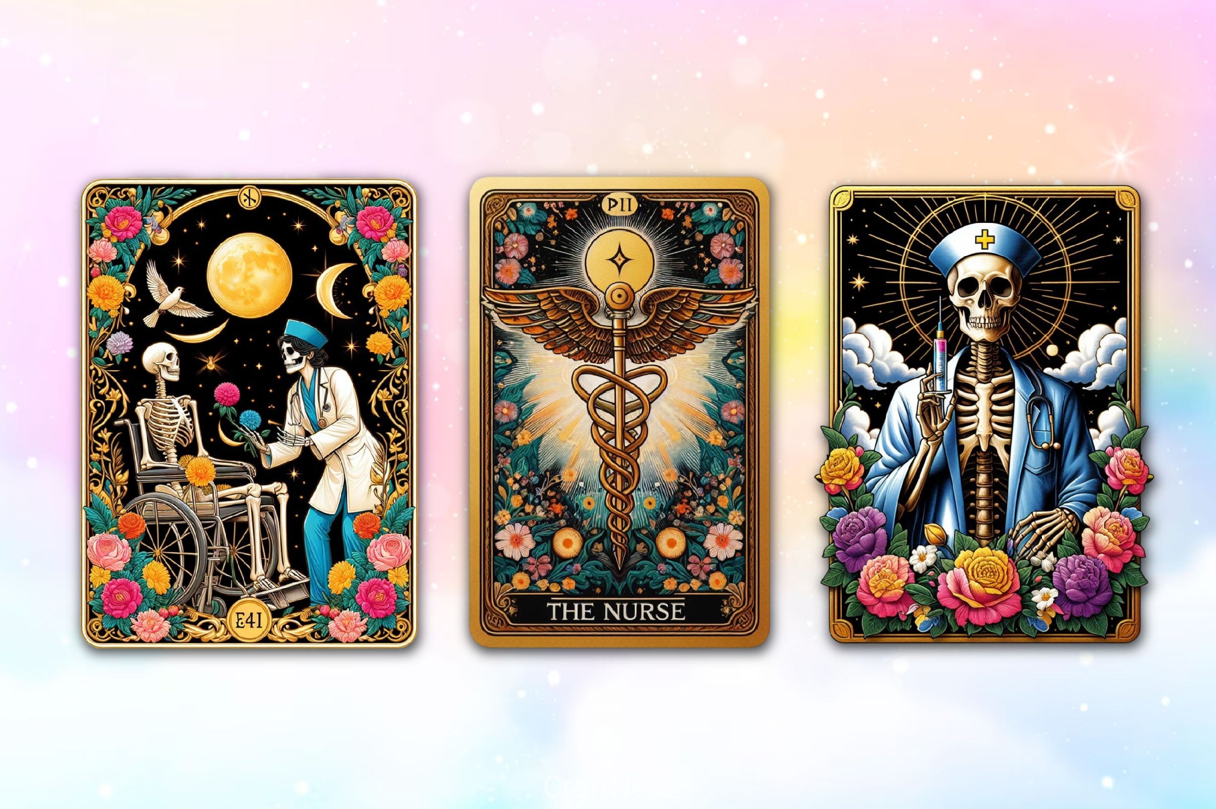 Nurse Funny Tarot Card Skeleton Clipart Bundle - CraftNest - Digital Crafting and Art