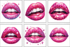Glitter Lips Clipart Bundle - CraftNest - Digital Crafting and Art