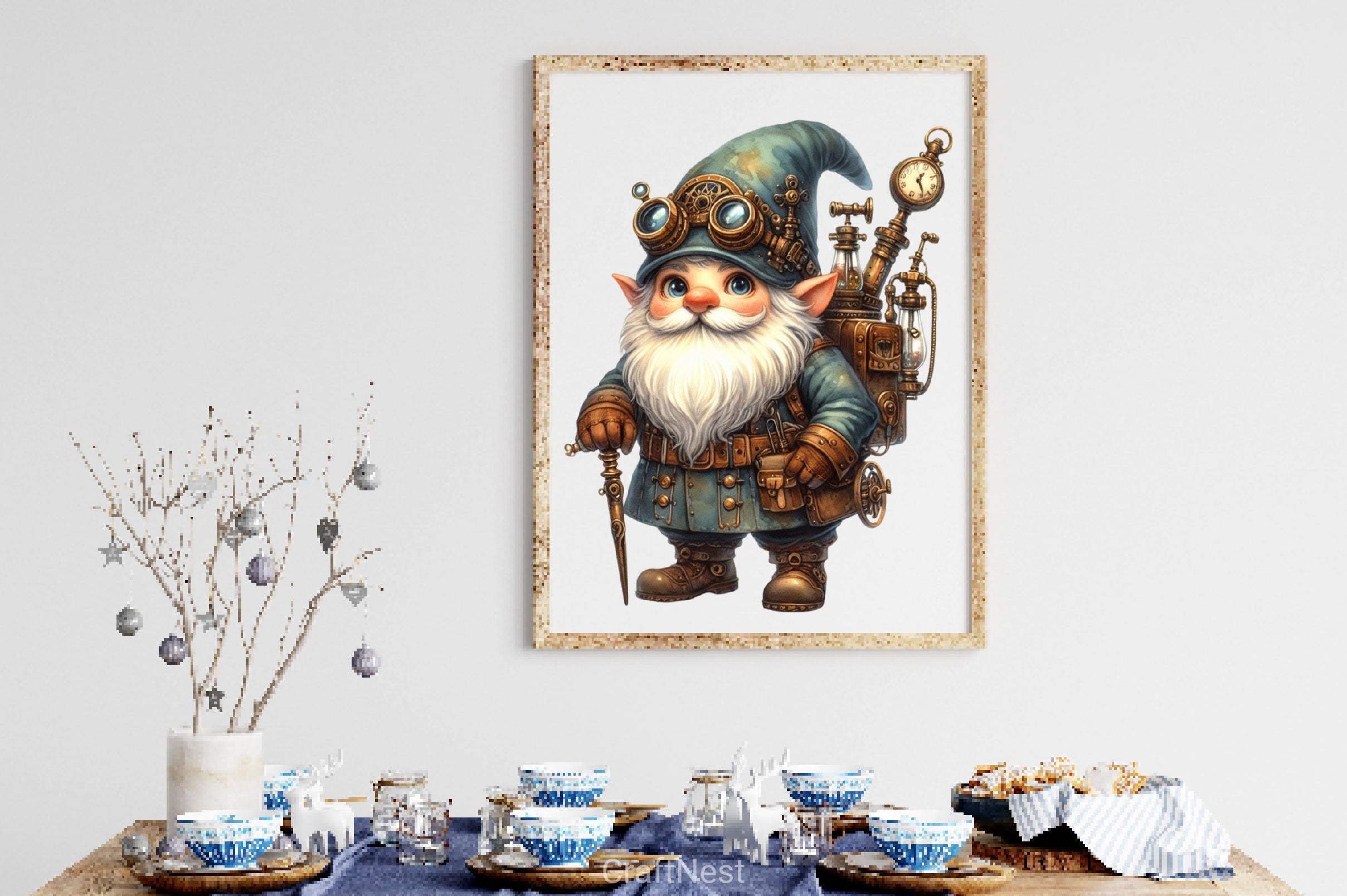 Steampunk Gnome Clipart Bundle - CraftNest - Digital Crafting and Art