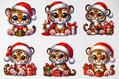 Cute Tigers Christmas Clipart Bundle - CraftNest - Digital Crafting and Art