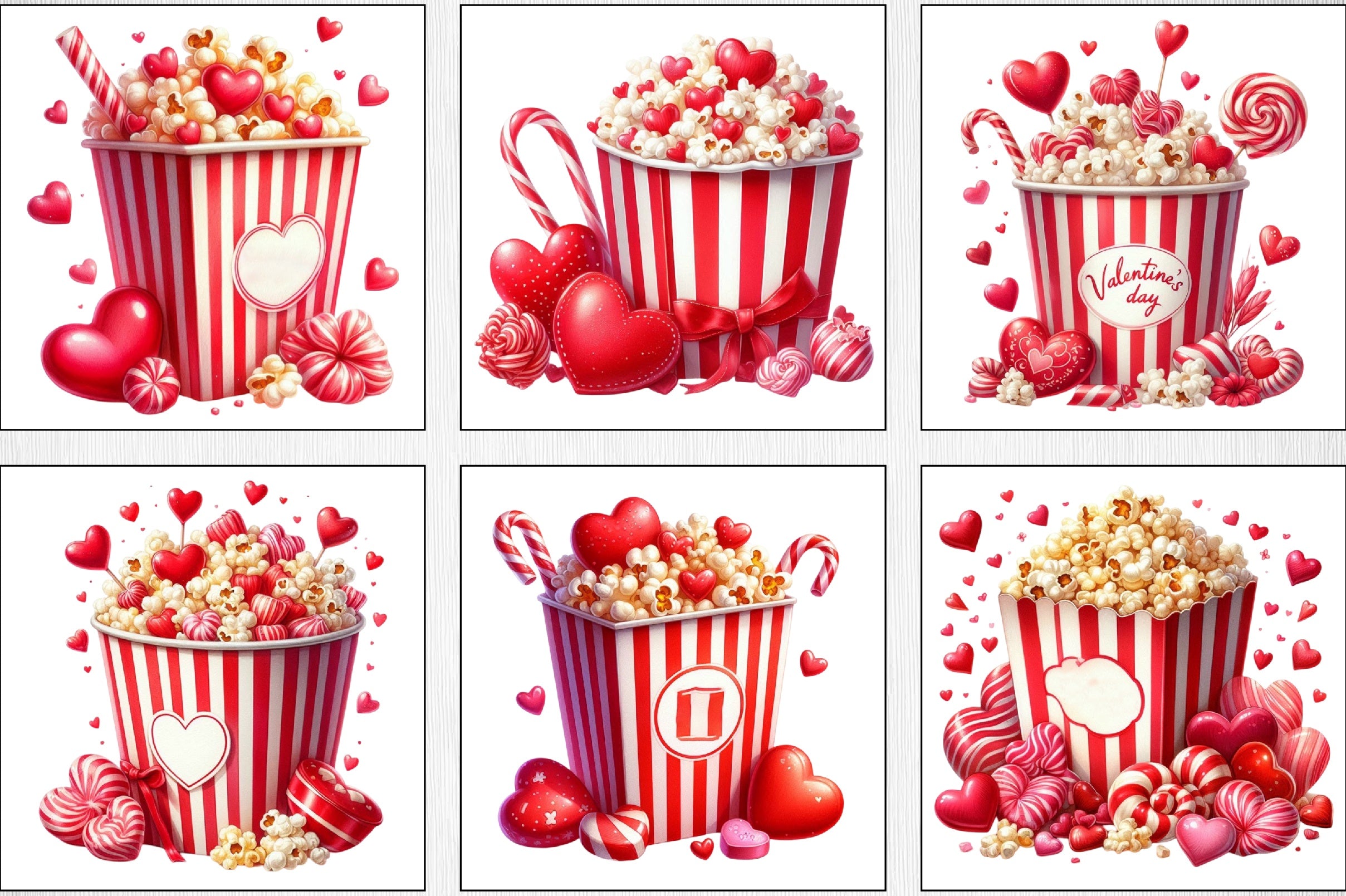Valentine's Popcorn Clipart Bundle - CraftNest - Digital Crafting and Art