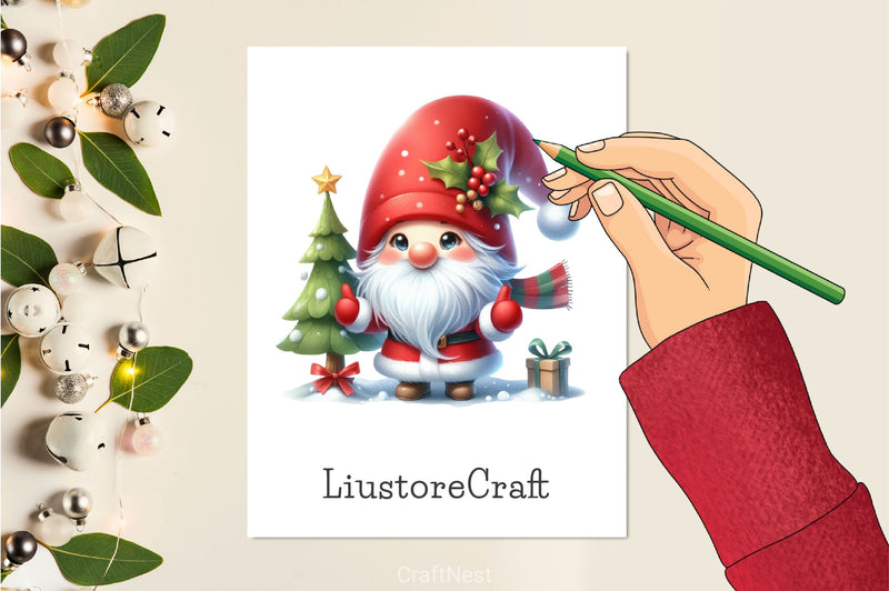 Christmas Gnome Clipart Bundle 9 - CraftNest - Digital Crafting and Art
