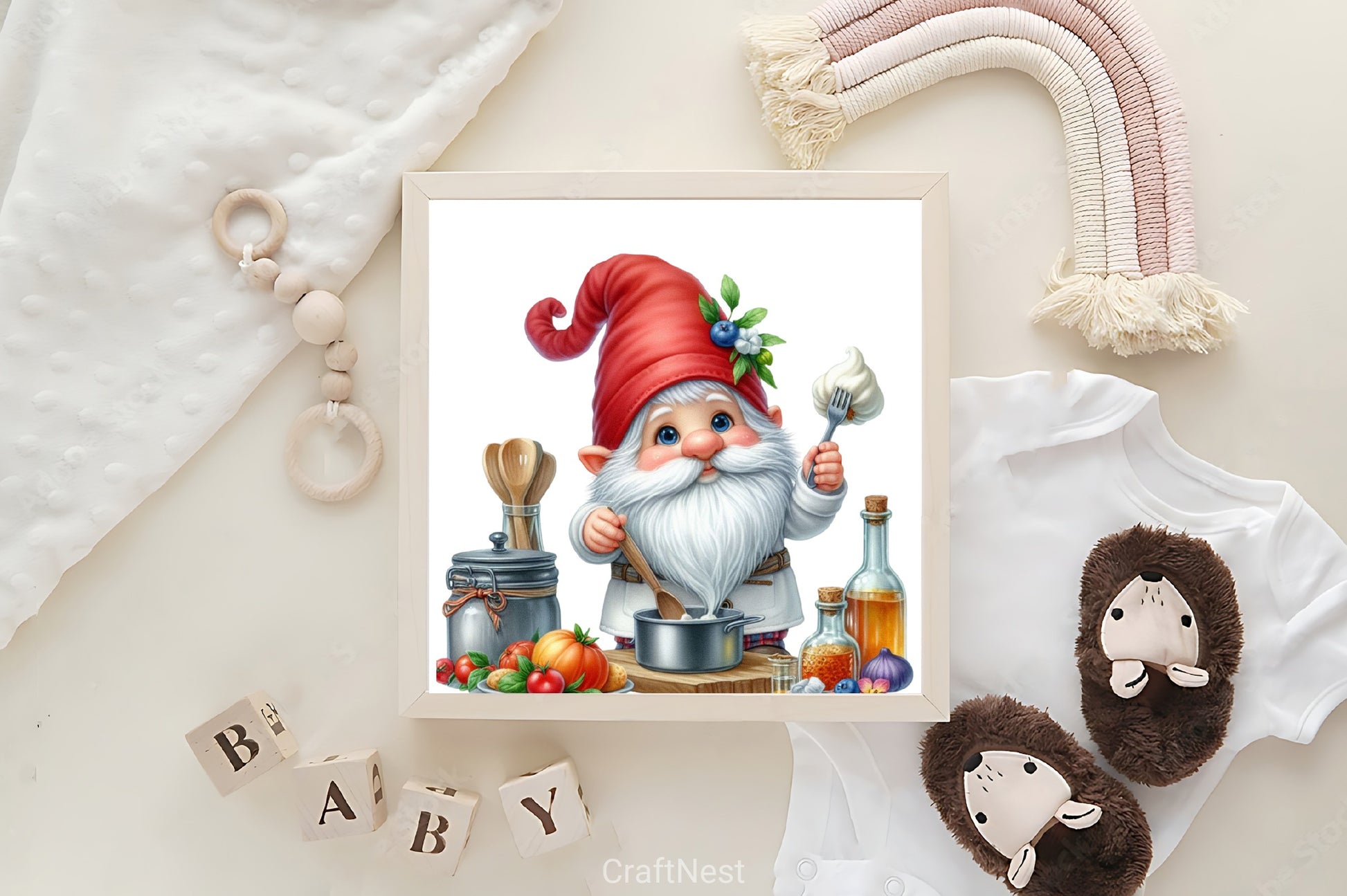 Gnome Chef Clipart Bundle - CraftNest - Digital Crafting and Art