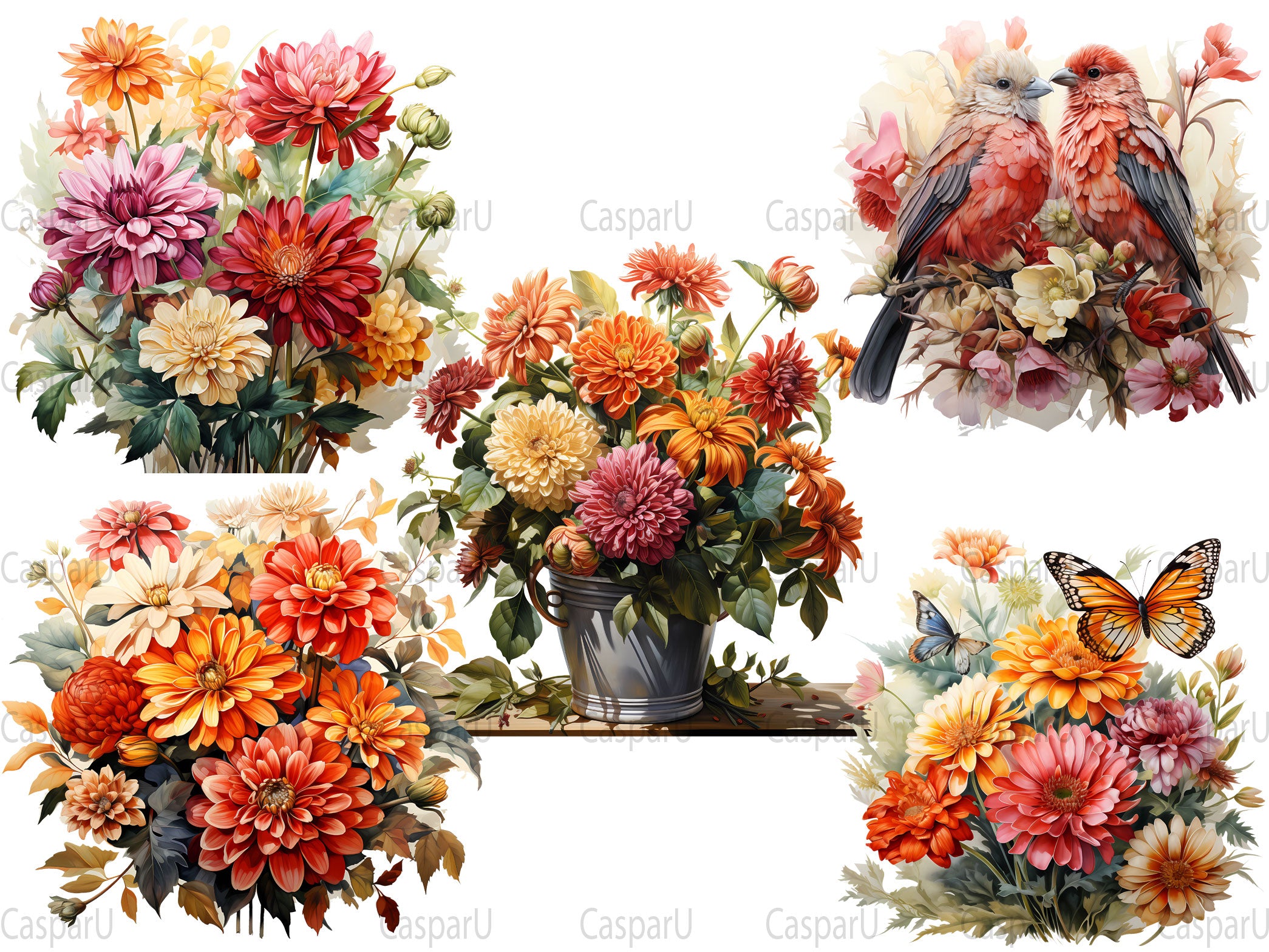 Zinnia's Autumn Zenith Clipart - CraftNest