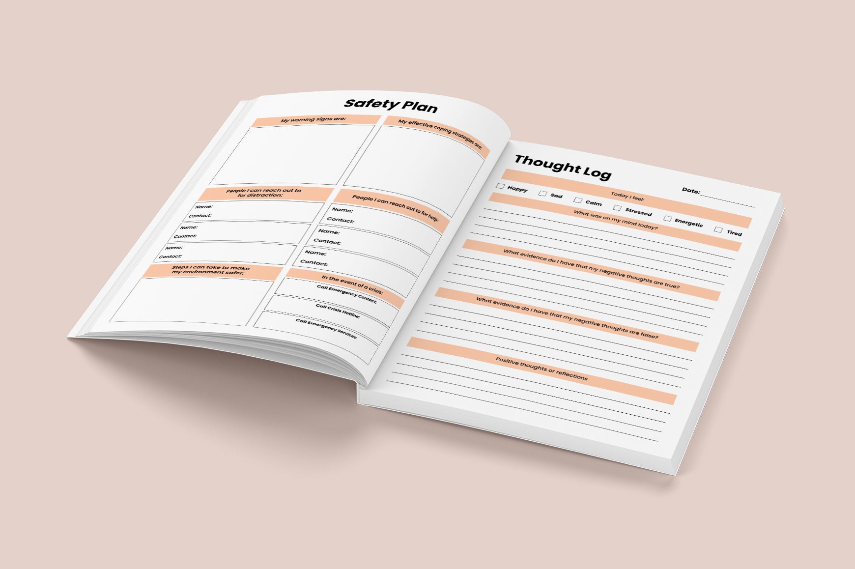 Self Care Mental Health Planner