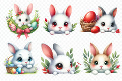 Easter Bunny Peeking Clipart Bundle 2 - CraftNest - Digital Crafting and Art