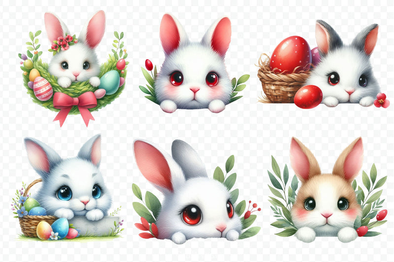Easter Bunny Peeking Clipart Bundle 2 - CraftNest - Digital Crafting and Art